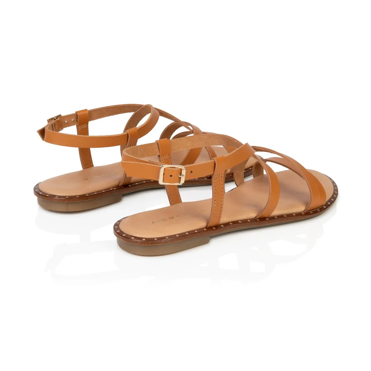 Athena: Tan Leather Strappy Sandals