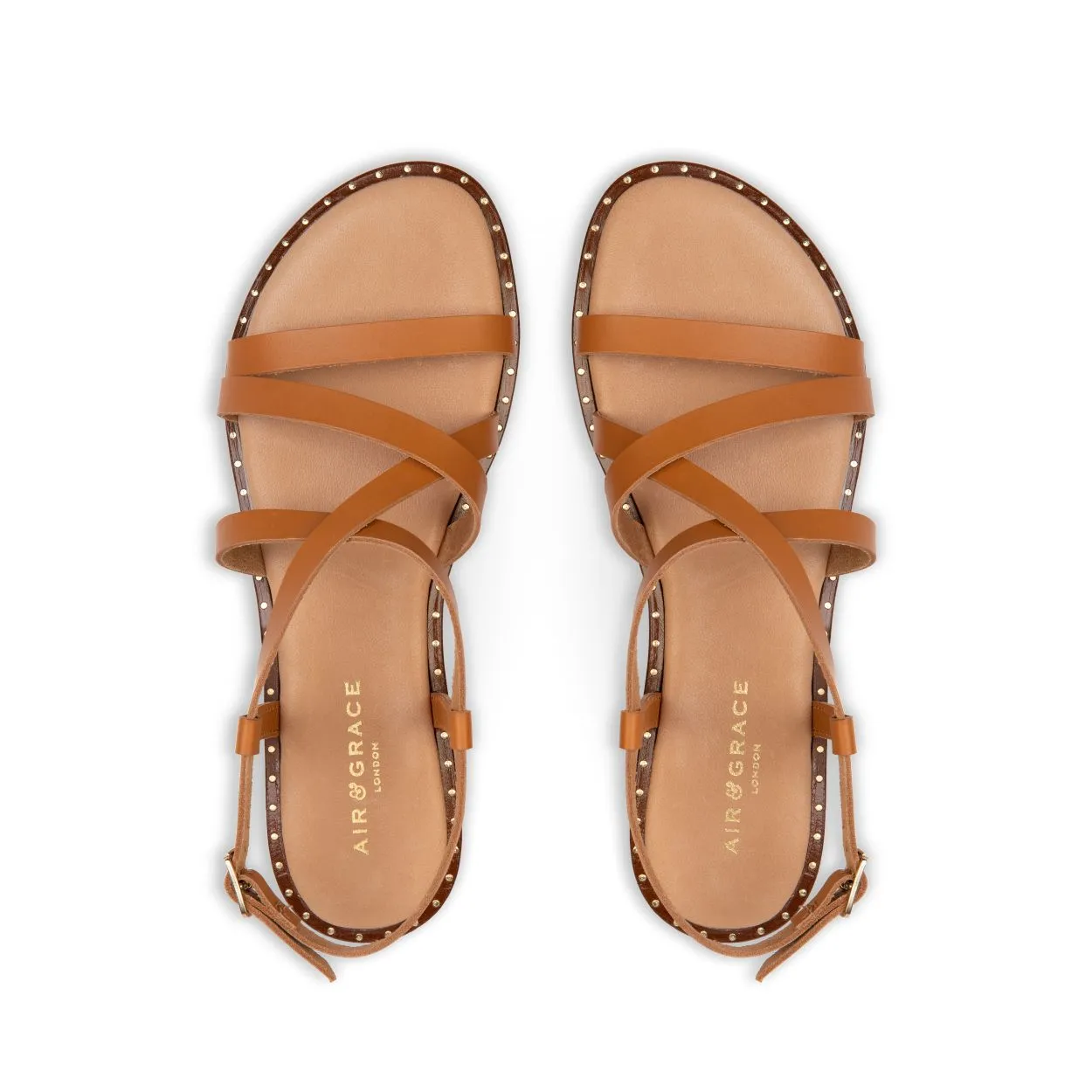 Athena: Tan Leather Strappy Sandals