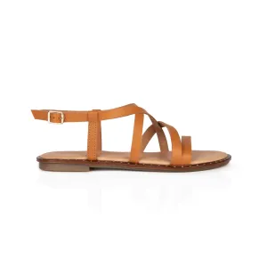 Athena: Tan Leather Strappy Sandals