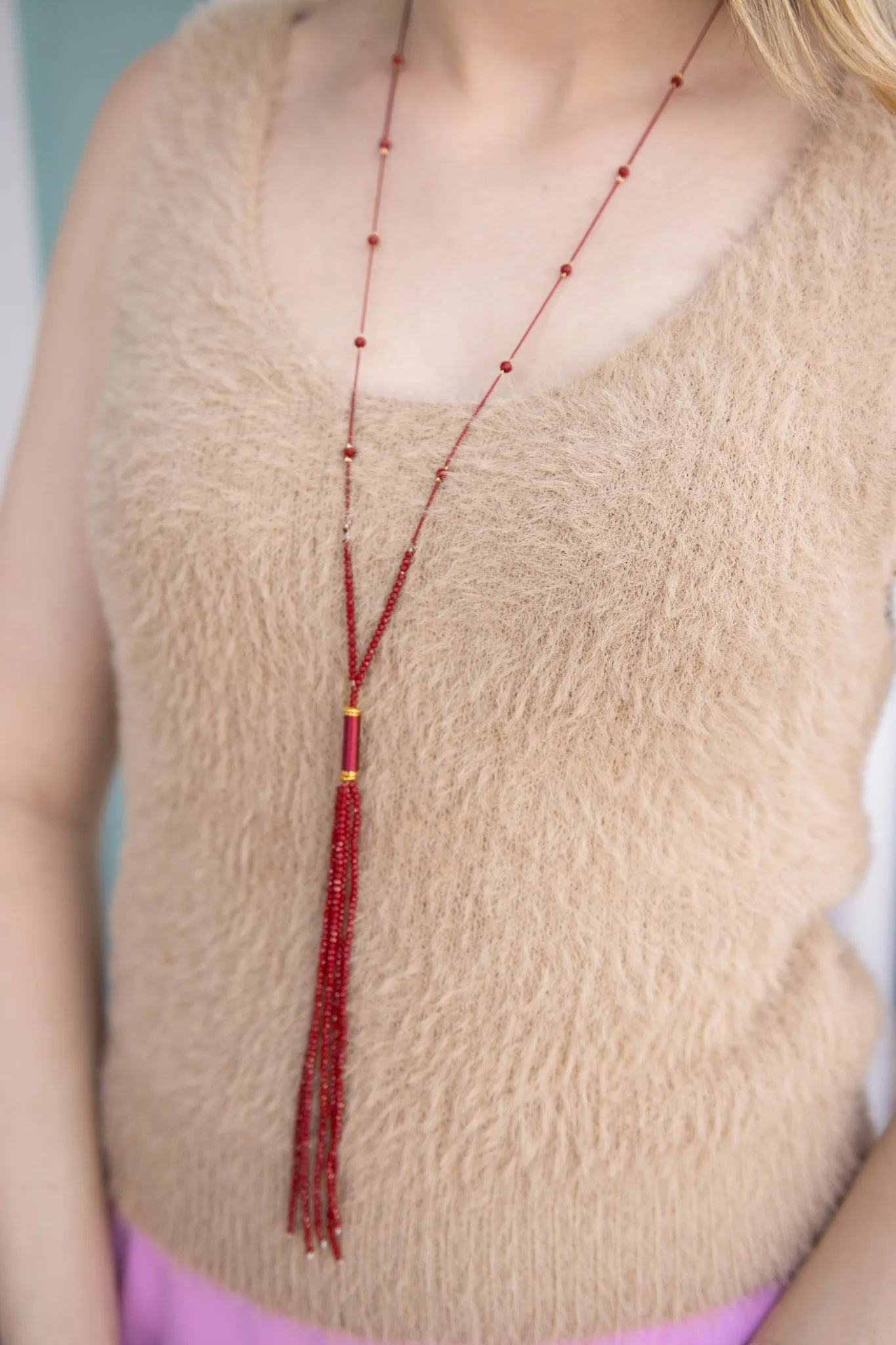 BETTER WITH BEADS TASSEL NECKLACE