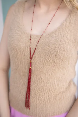 BETTER WITH BEADS TASSEL NECKLACE