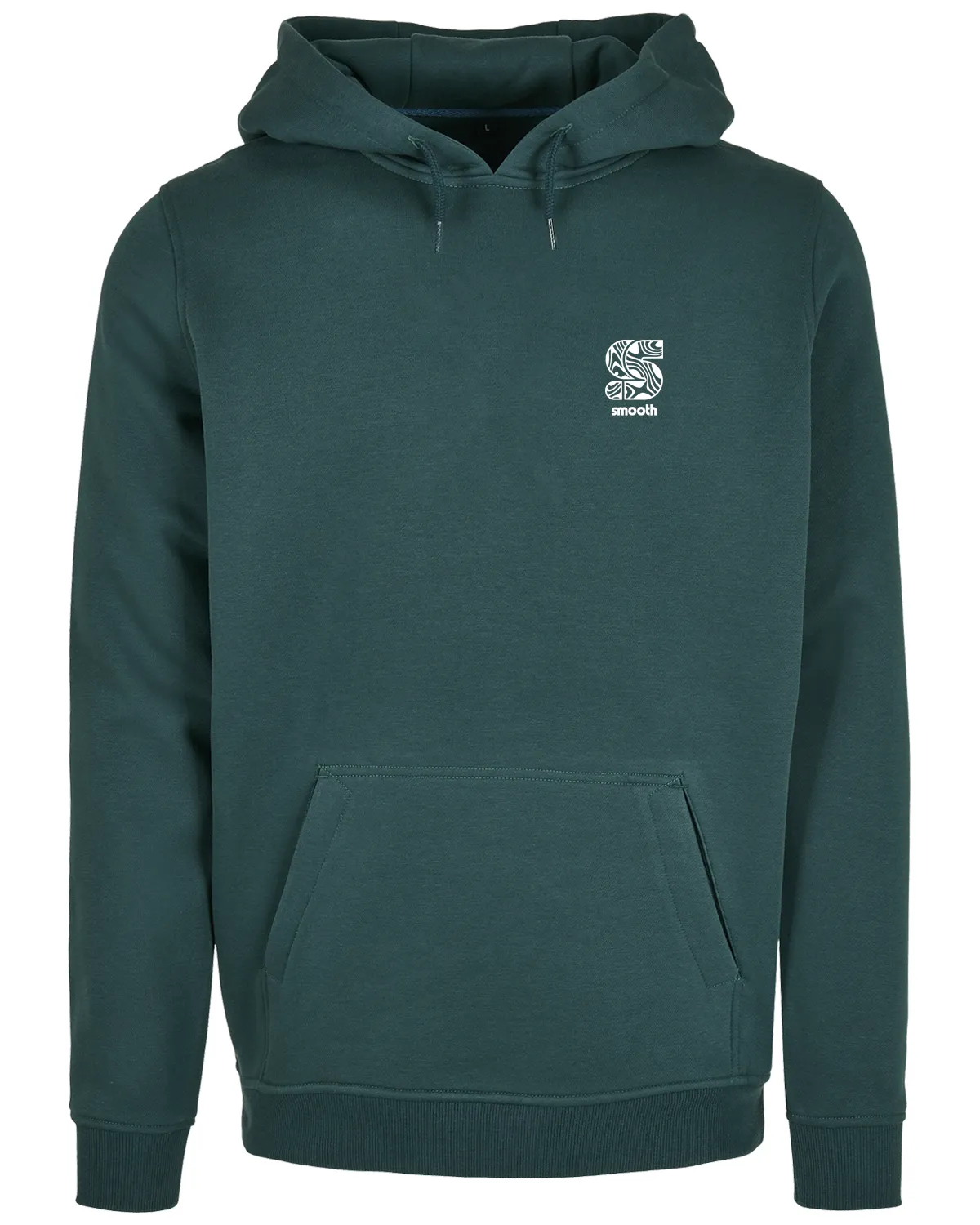 Bottle Green Hoodie / S Pattern White Front Back Men
