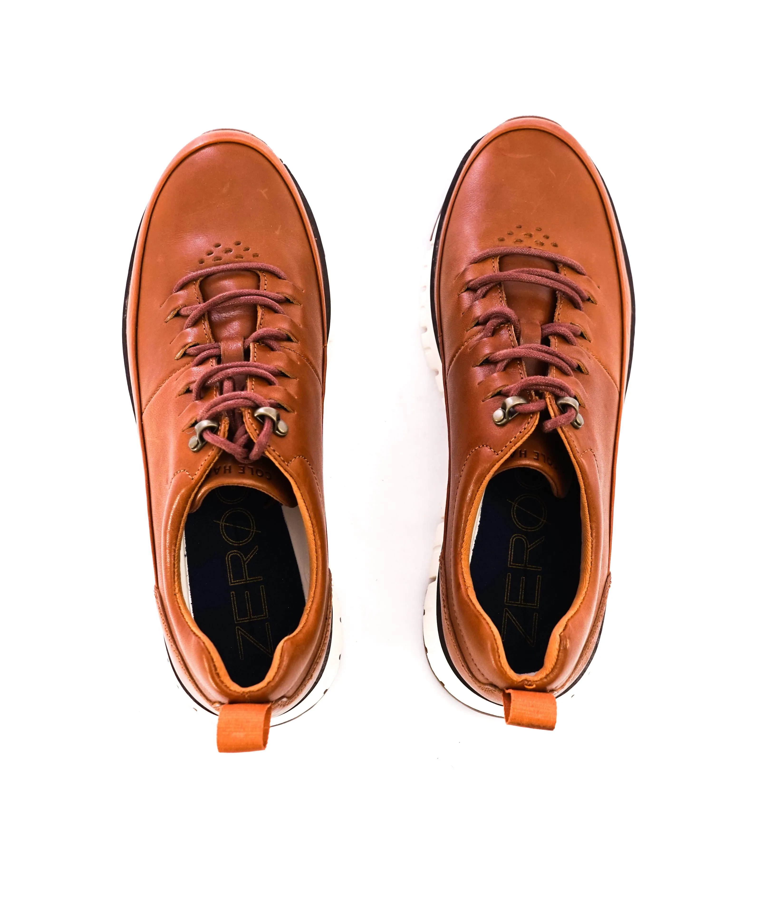 COLE HAAN - Zero Grand Brown Leather Rugged Oxford Sneakers - 9.5