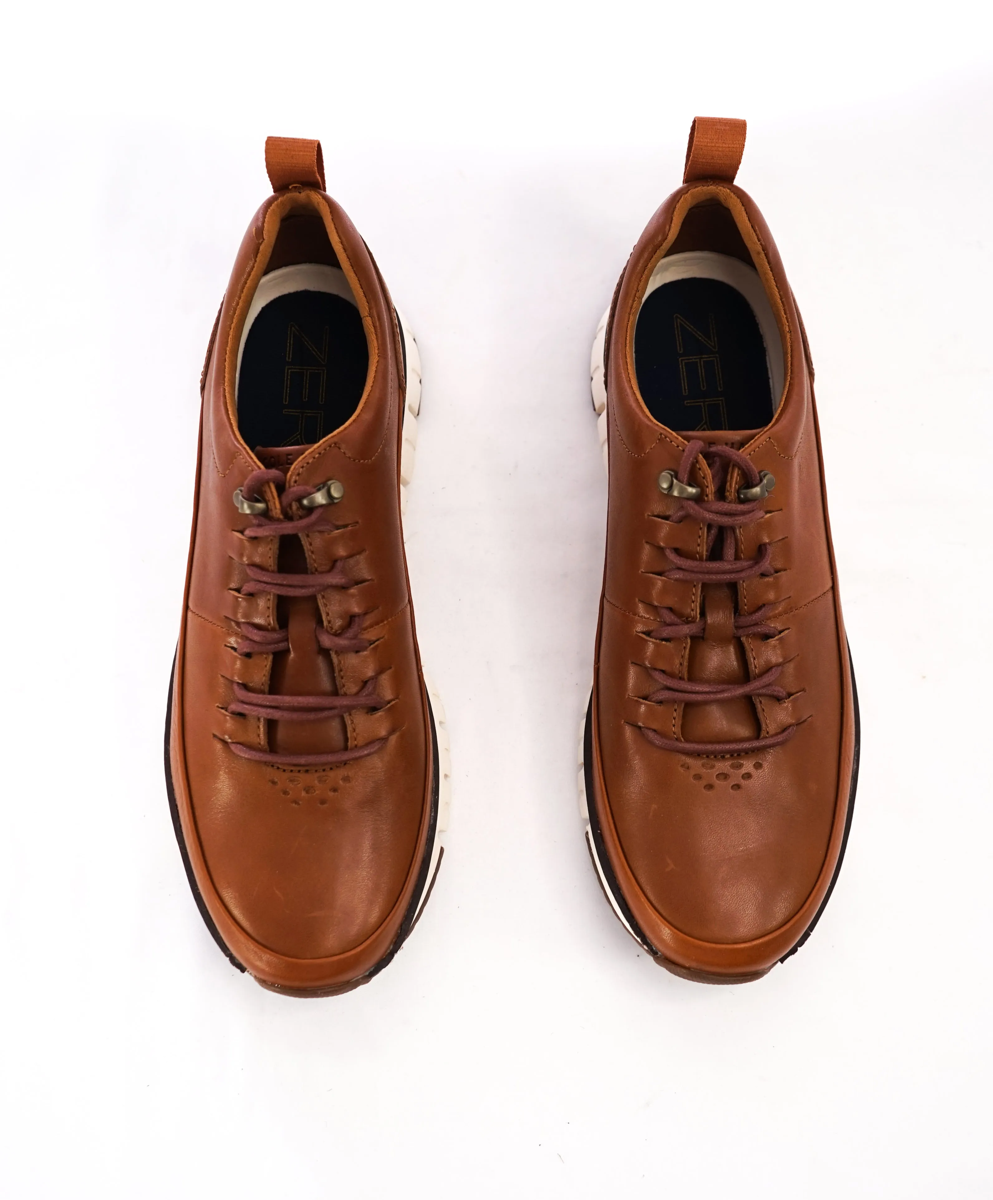 COLE HAAN - Zero Grand Brown Leather Rugged Oxford Sneakers - 9.5
