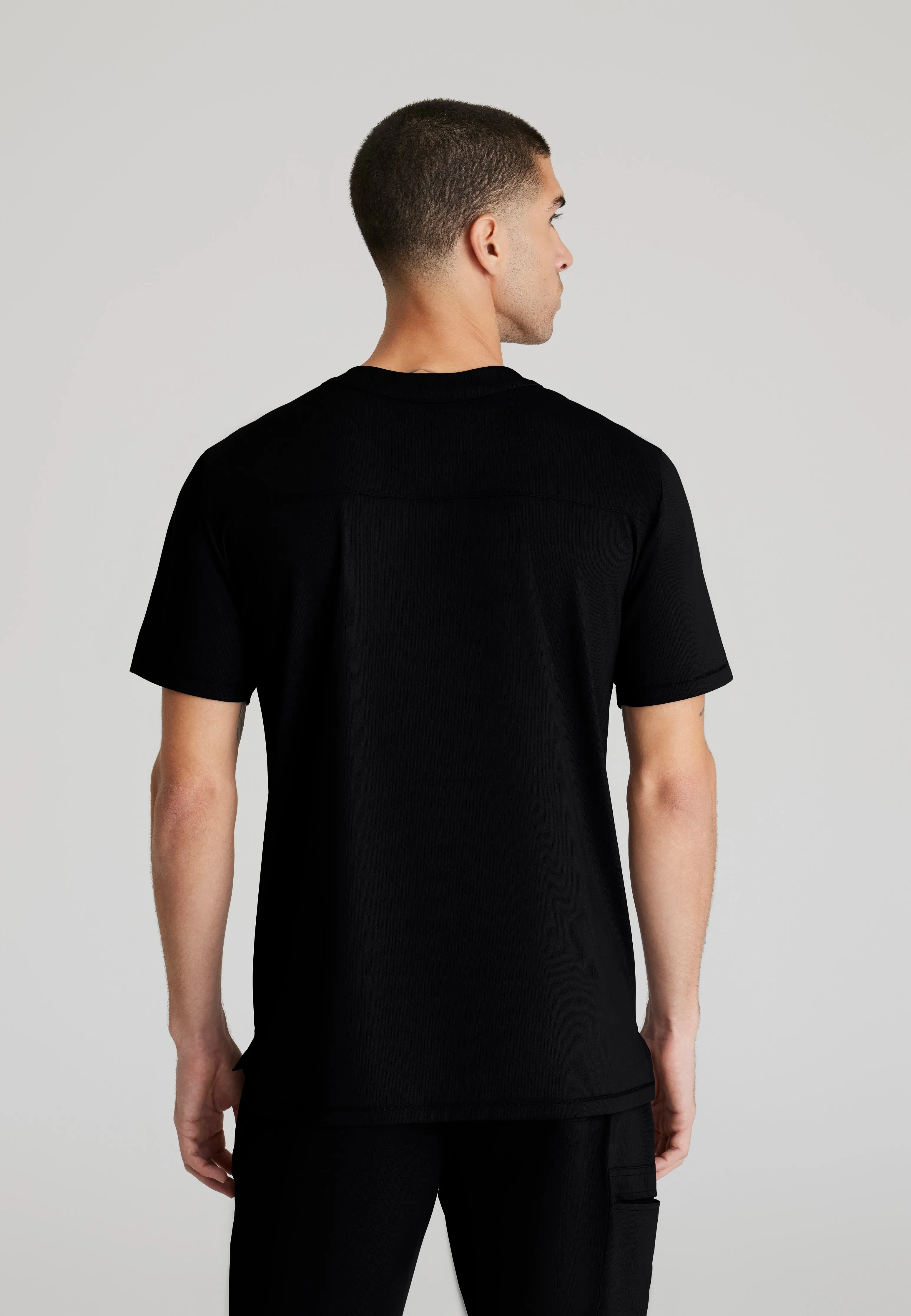Flex Single Pocket Curved Neck Scrub Top
