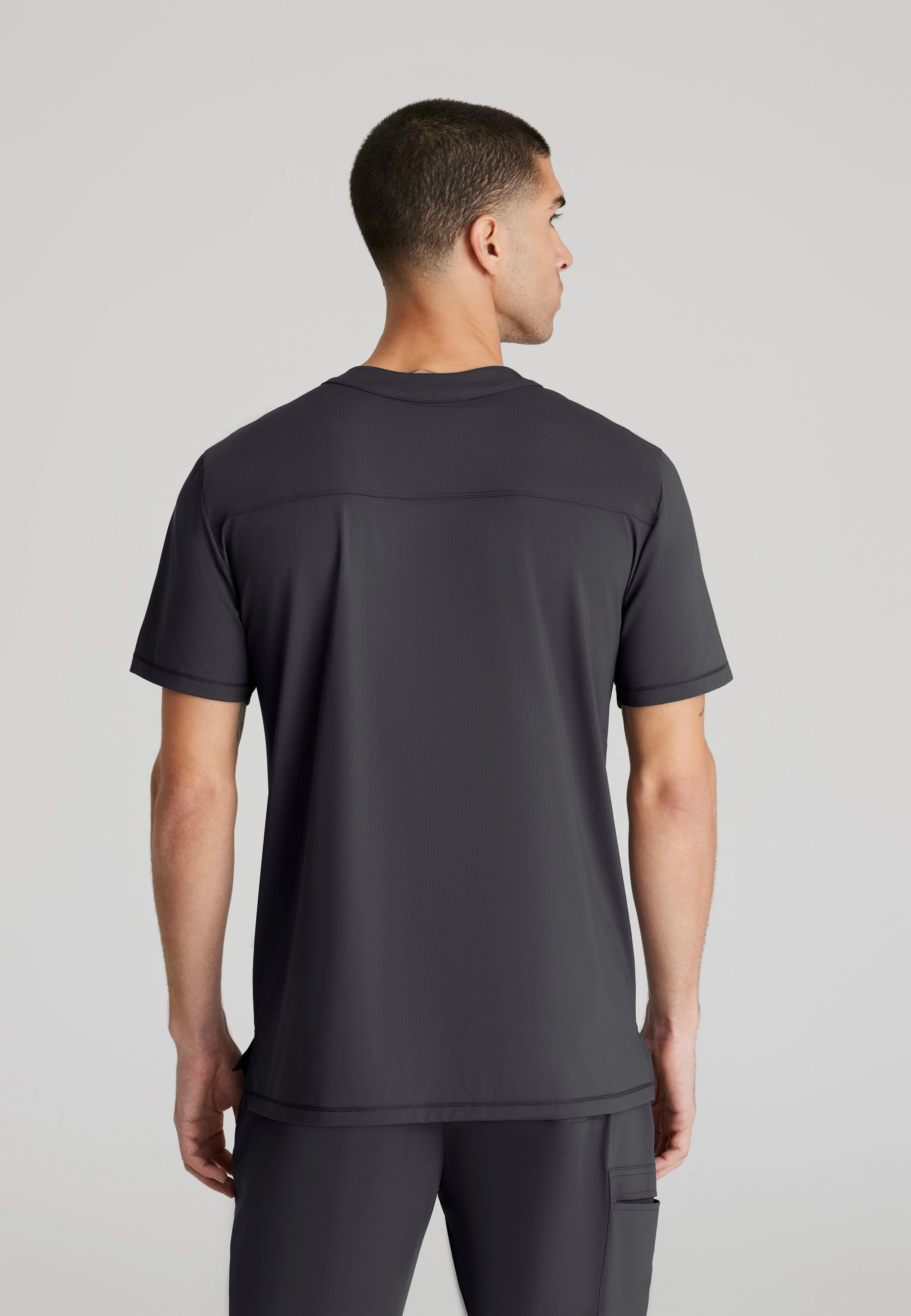 Flex Single Pocket Curved Neck Scrub Top