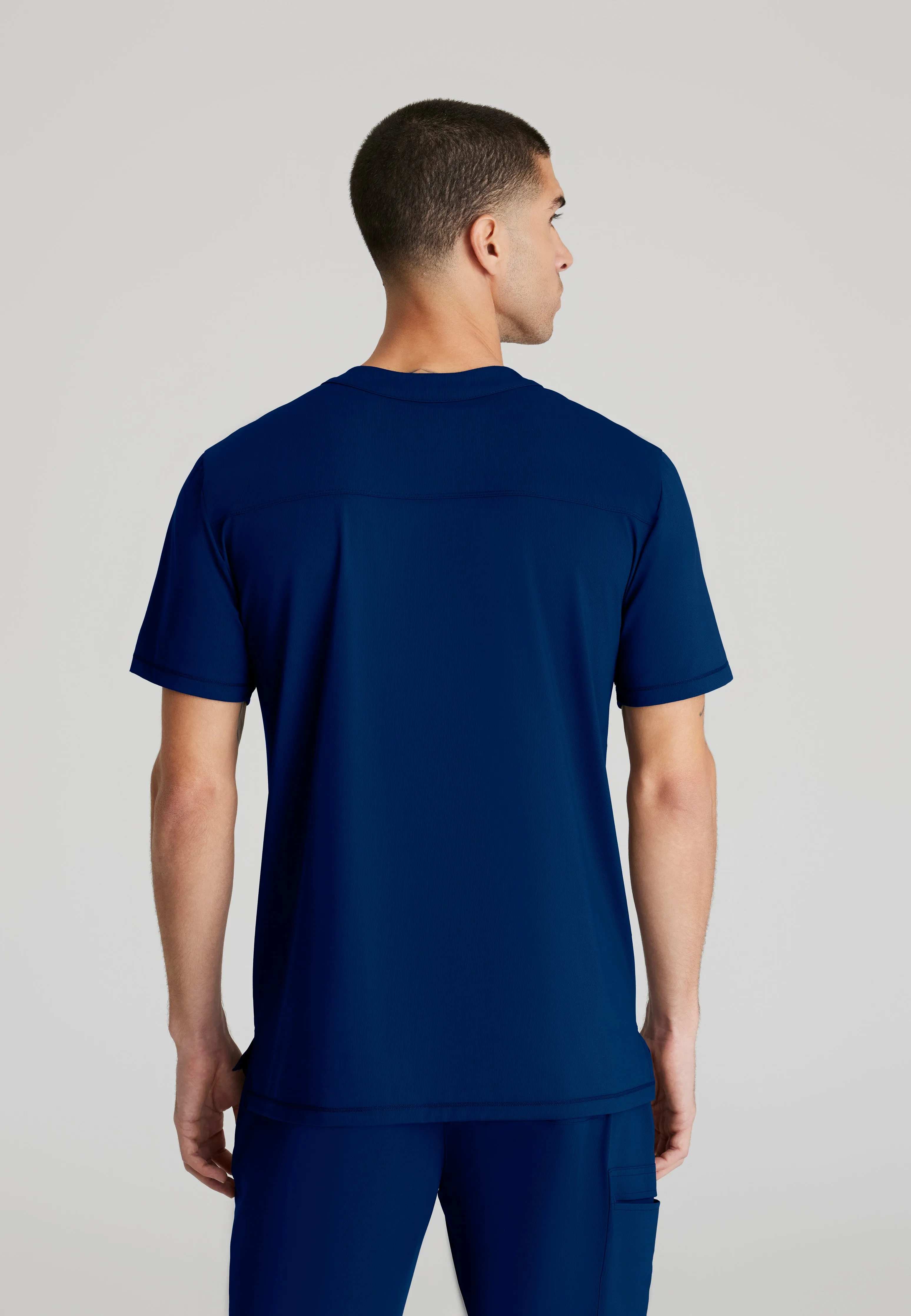 Flex Single Pocket Curved Neck Scrub Top