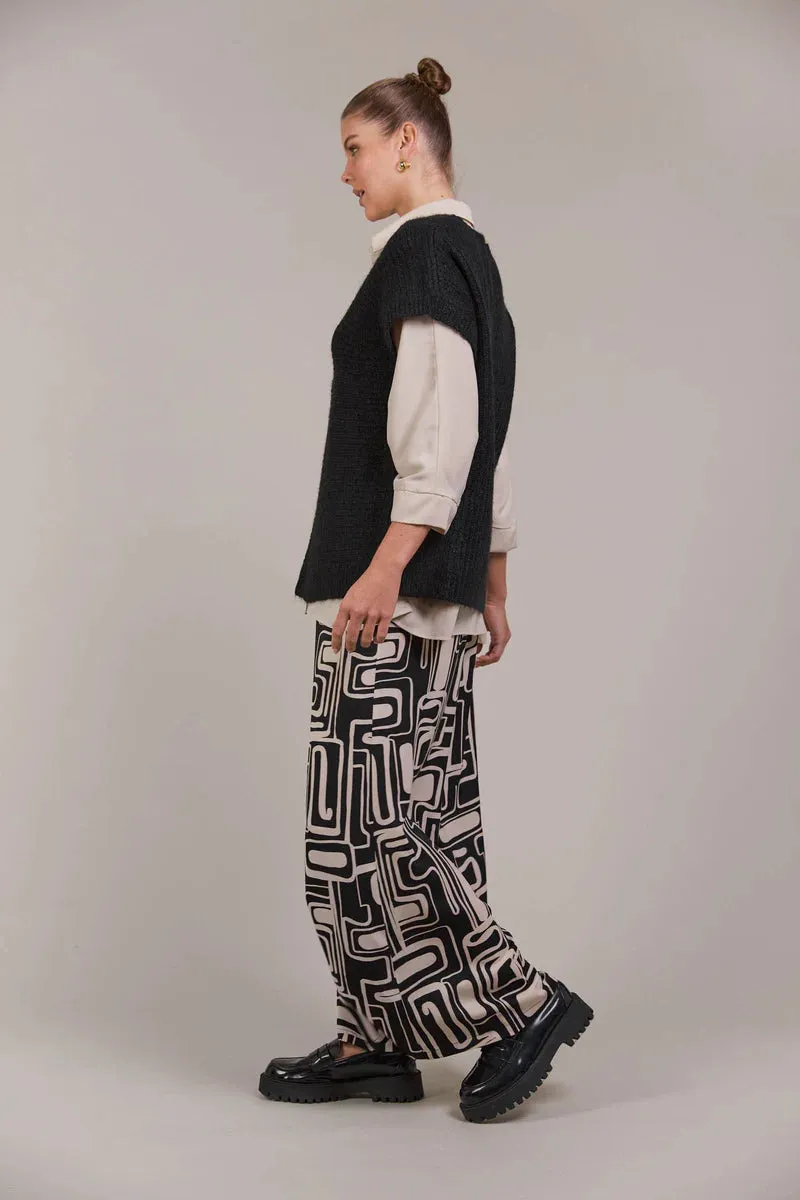 Folie Button Vest Black