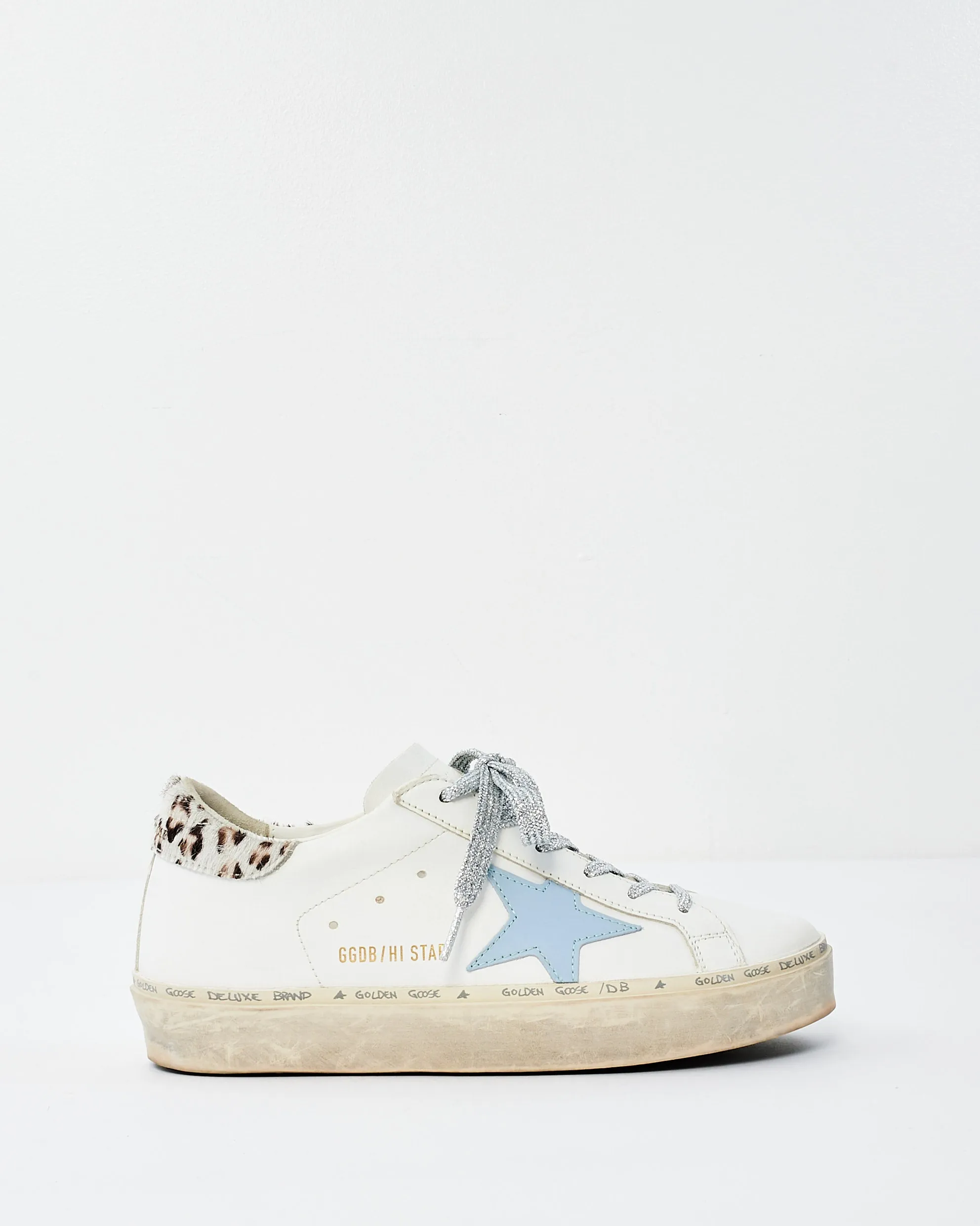 Golden Goose White With Grey Animal Print Platform Superstar Sneakers - 37