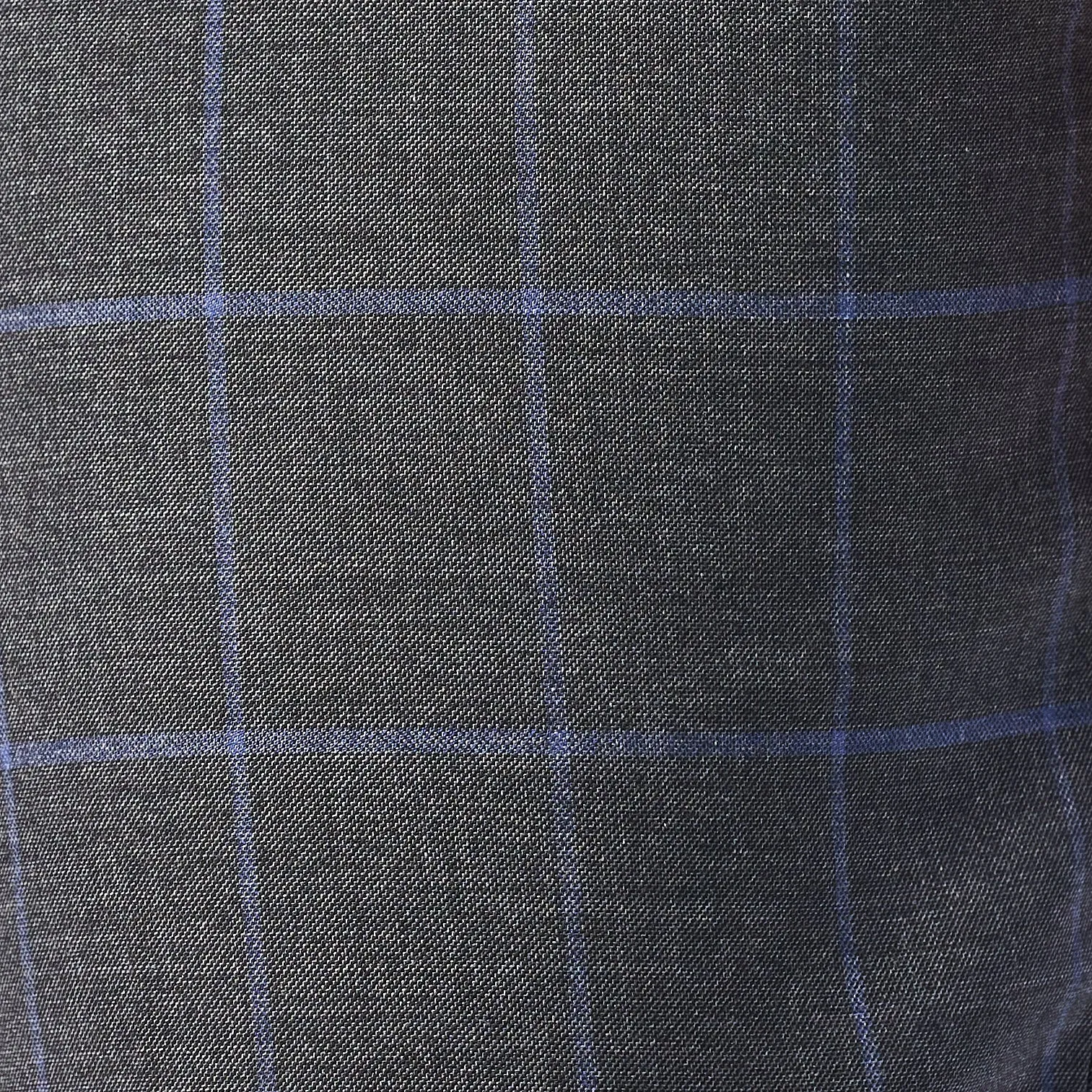 Gray and Periwinkle Blue Window Pane 3 Piece Suit