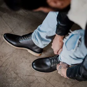 Groundcover Thuli Mens Leather Shoes - Black