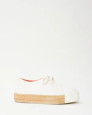 Hermès White Canvas Espadrille Rosa Sneakers - 38