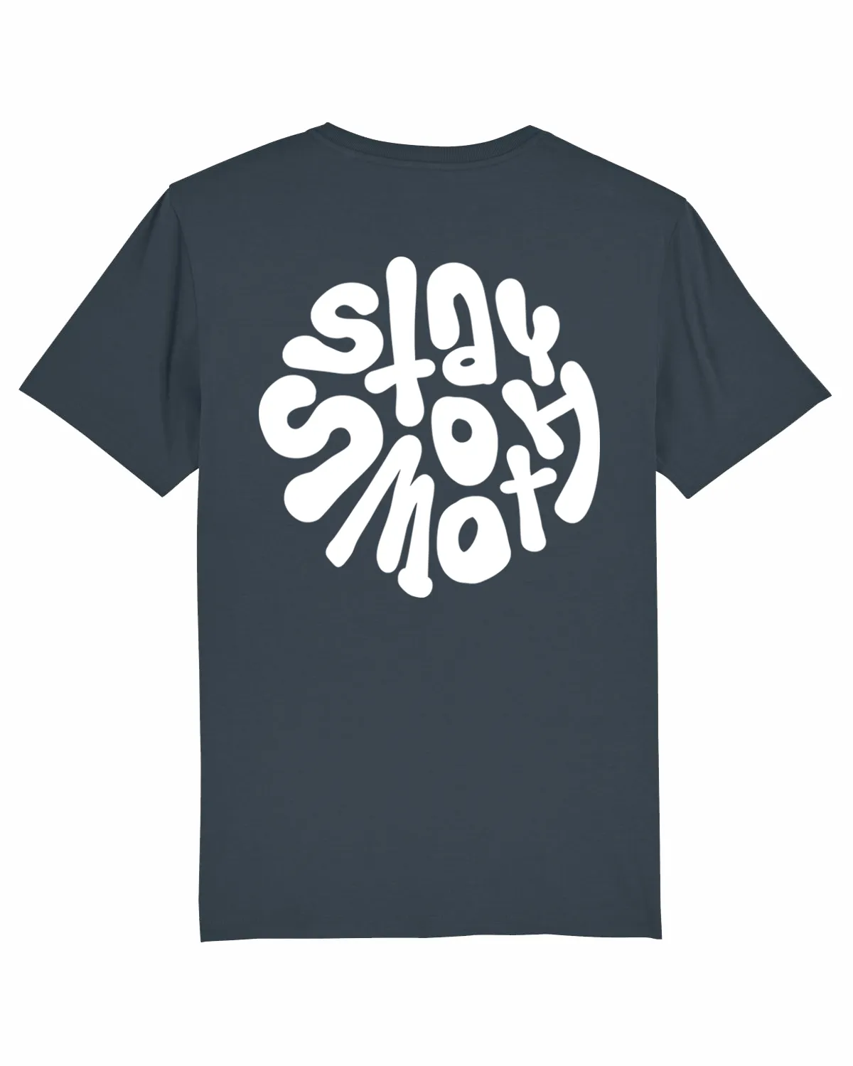 Ink Blue T / Stay Smooth White Front Back Women