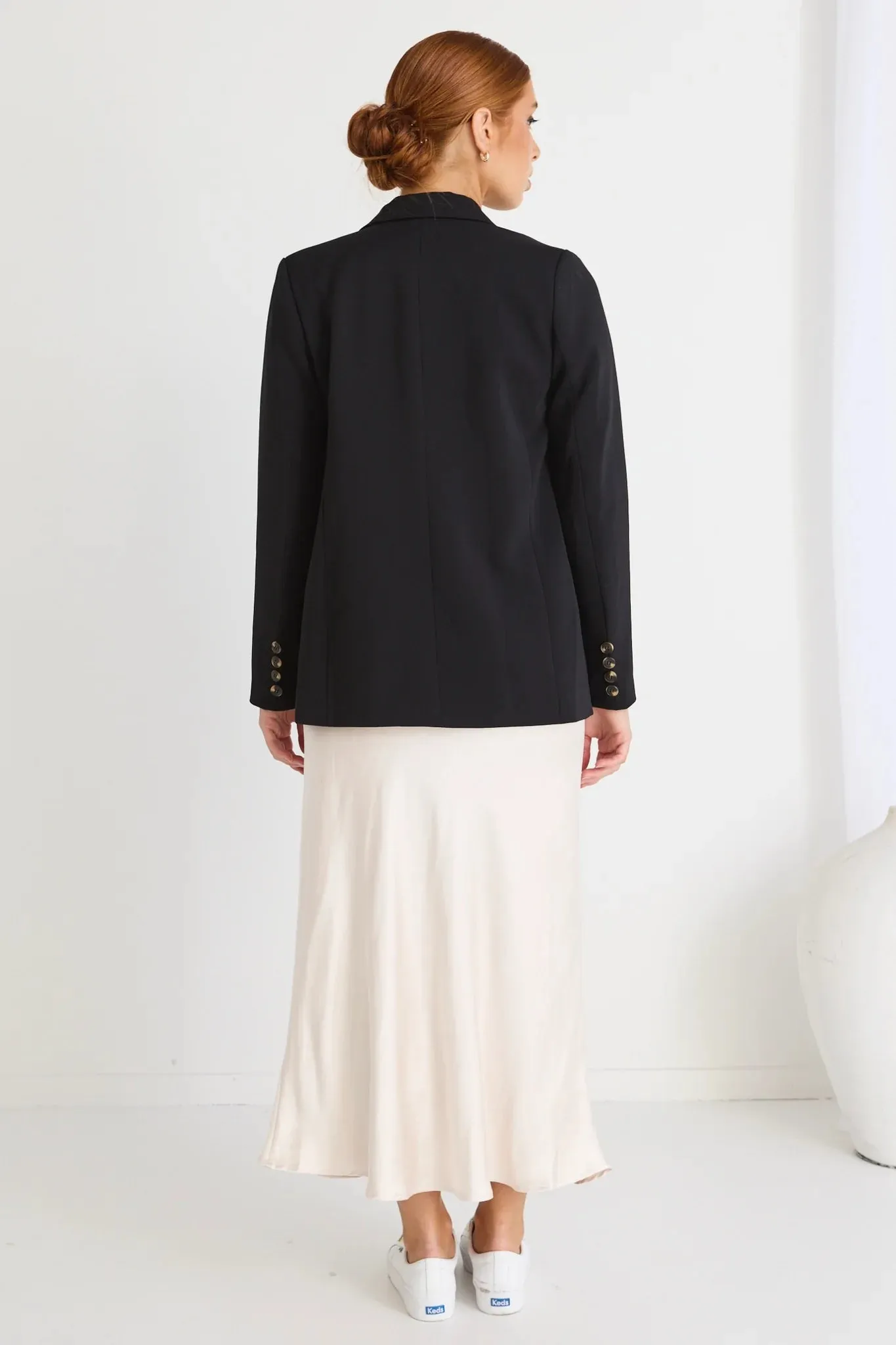 Ivy Champagne Satin Bias Midi