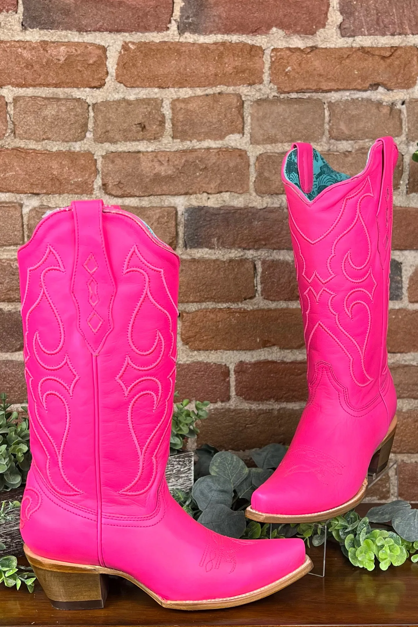 Ladies Embroidered Fuchsia Pink Snip Toe Boot by Corral Boots