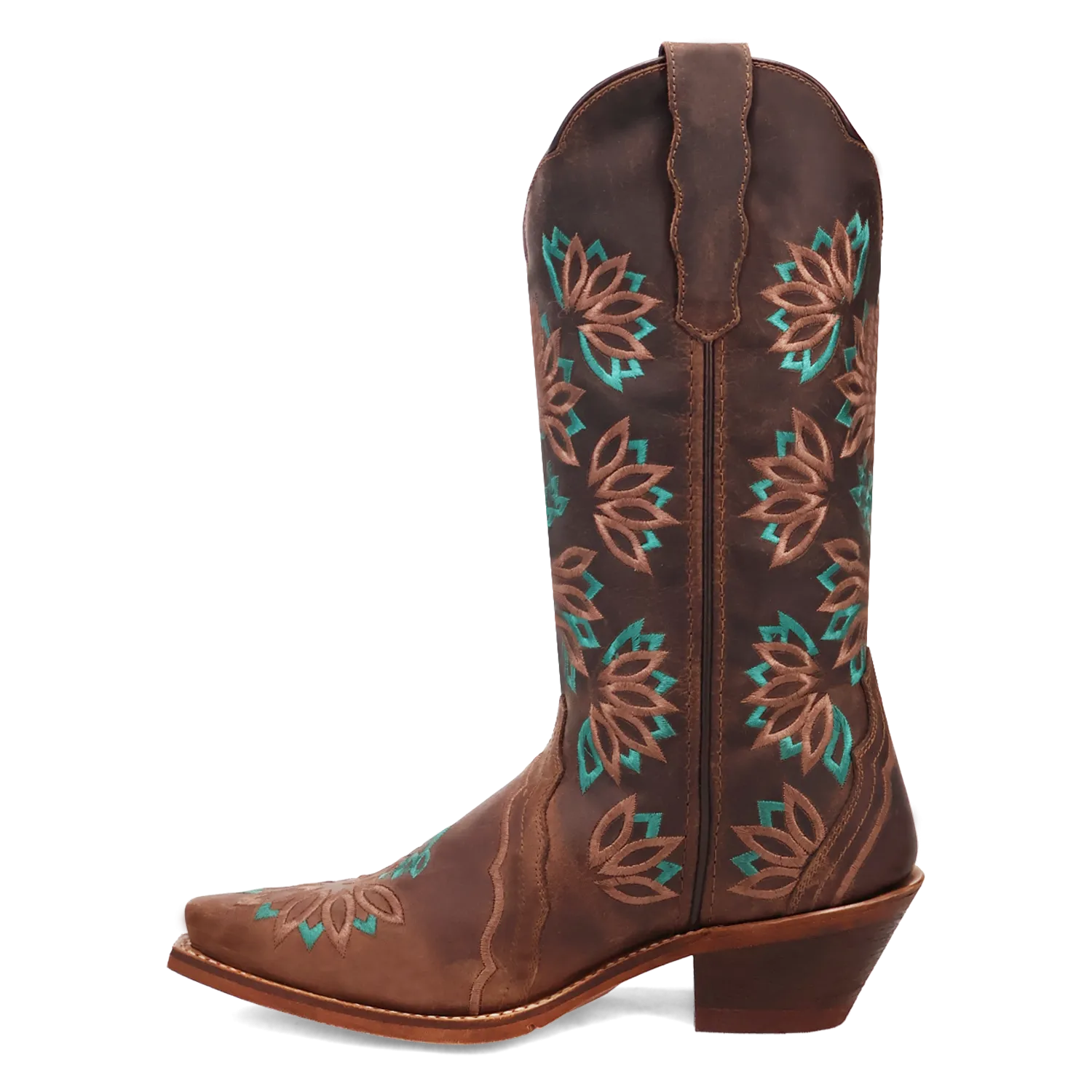 Laredo Women's Tobacco Filly Snip Toe Boots with All Over Embroidery