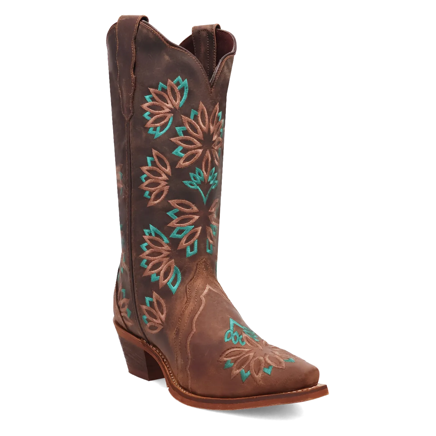 Laredo Women's Tobacco Filly Snip Toe Boots with All Over Embroidery
