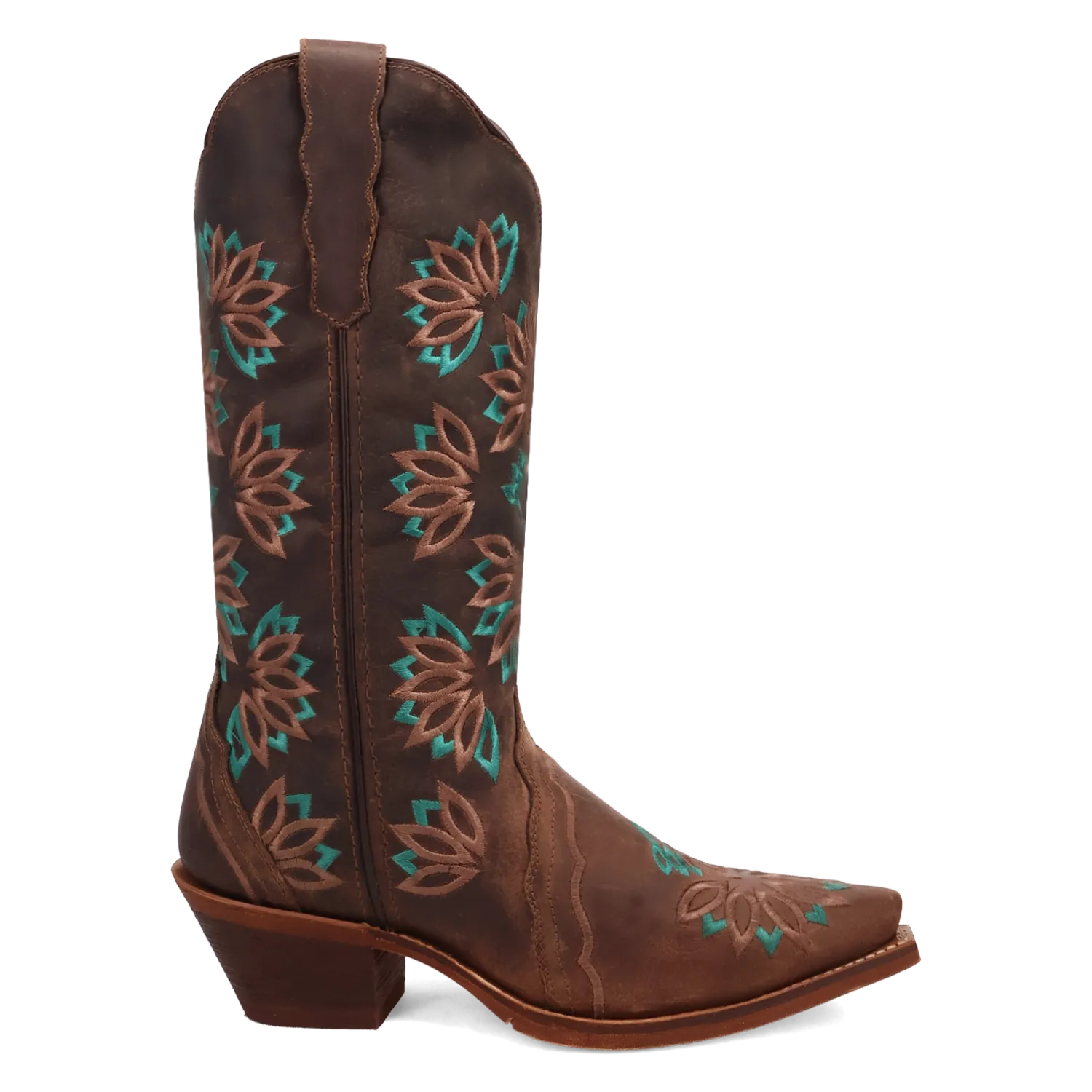 Laredo Women's Tobacco Filly Snip Toe Boots with All Over Embroidery