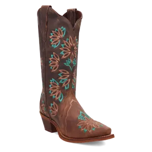 Laredo Women's Tobacco Filly Snip Toe Boots with All Over Embroidery