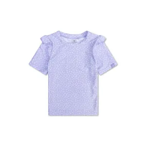 Leopard | Lila UV Zwemshirt met korte mouwen