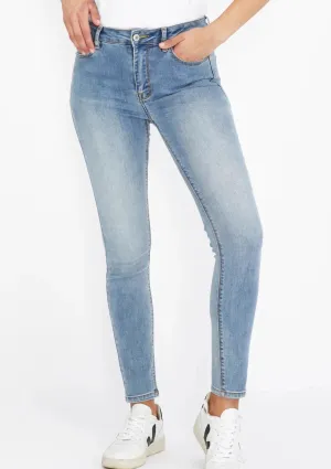 Lucia High Waisted Jeans - Light Blue (Stitched Hem)