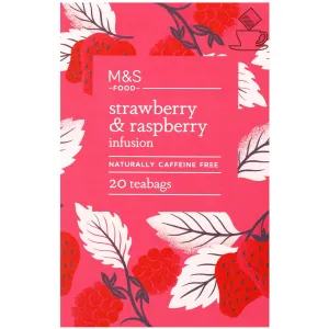 M&S Food 20 Strawberry & Raspberry Infusion Teabags 40g