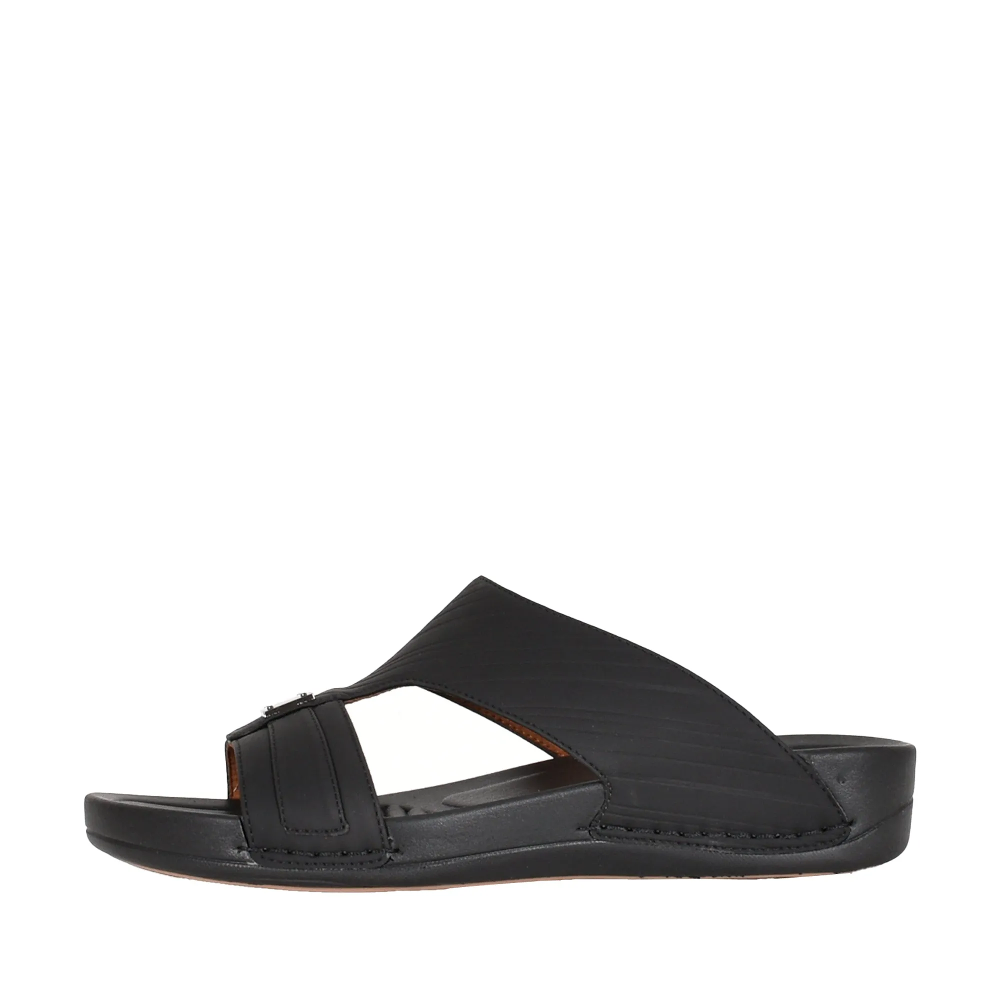 Mens Patterned Strap Sandals Black
