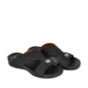 Mens Patterned Strap Sandals Black