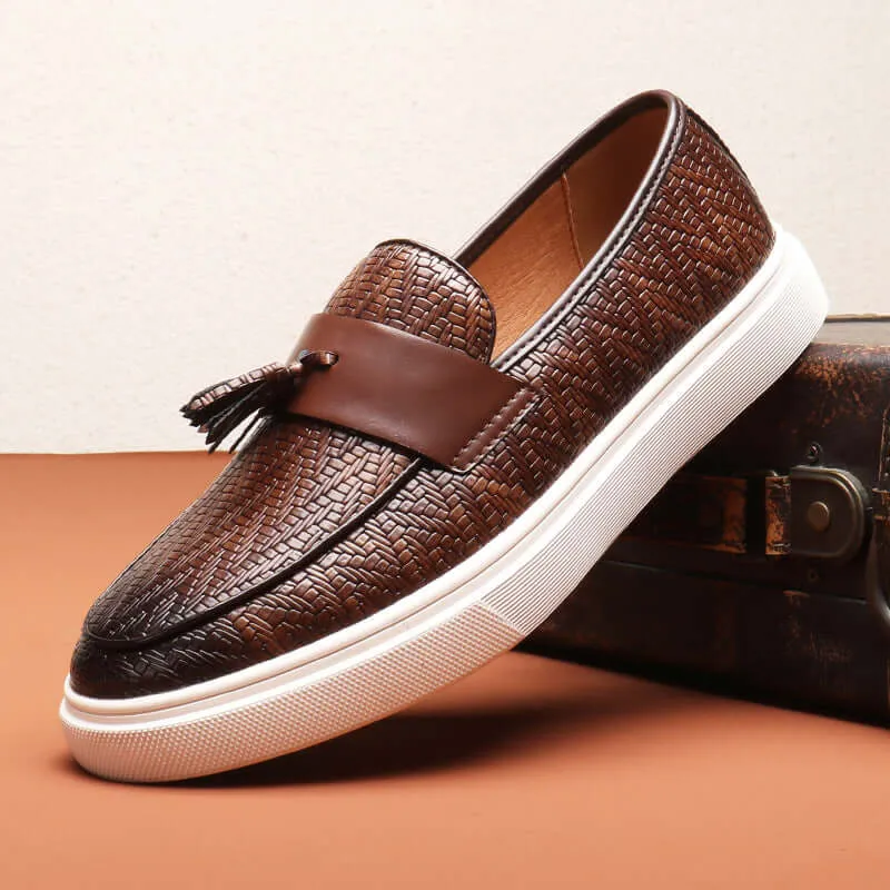 Men's Tassel Loafers - Casual Slip-On Shoes