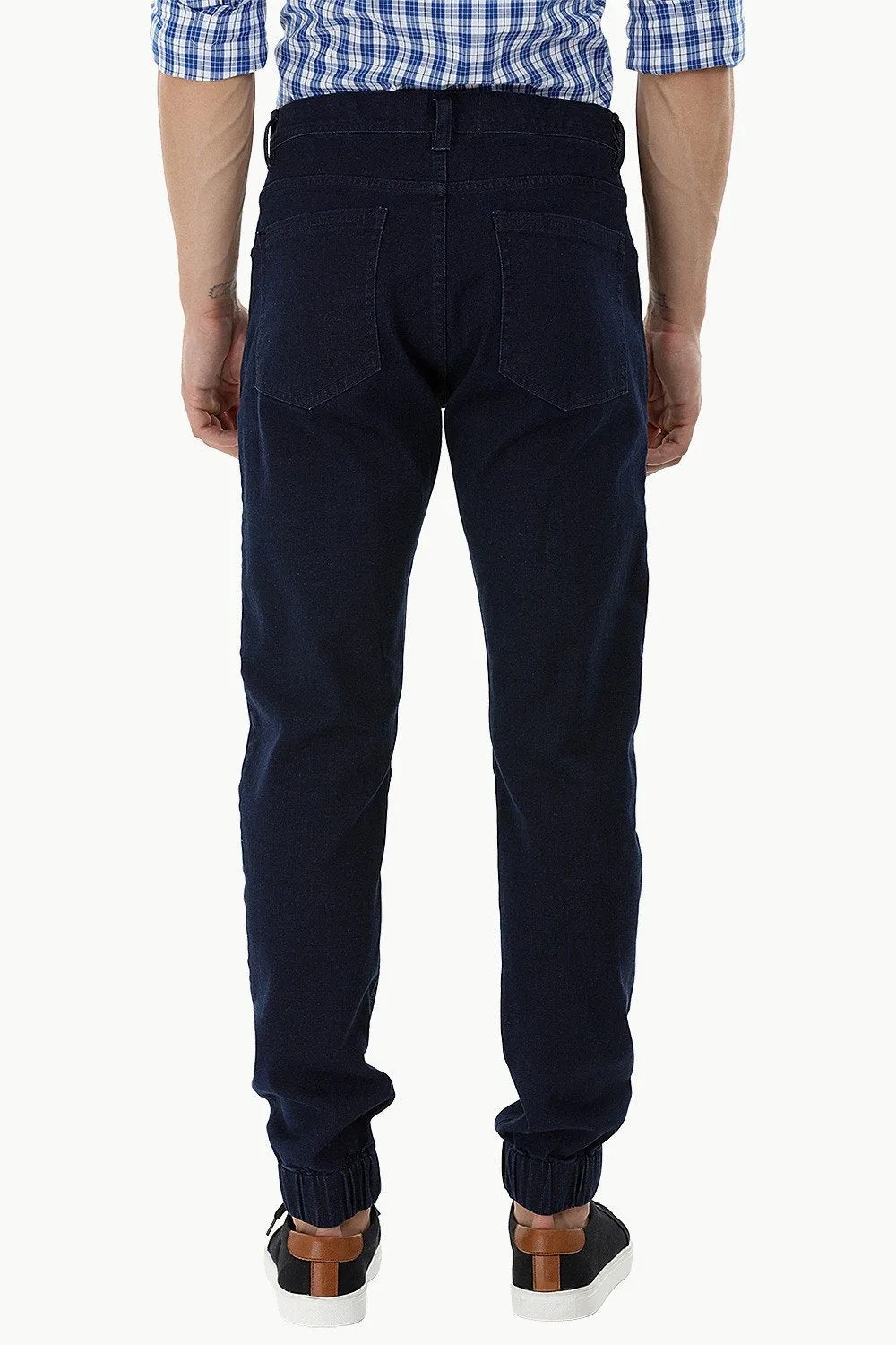 Multi-Panel Denim Cuff Joggers
