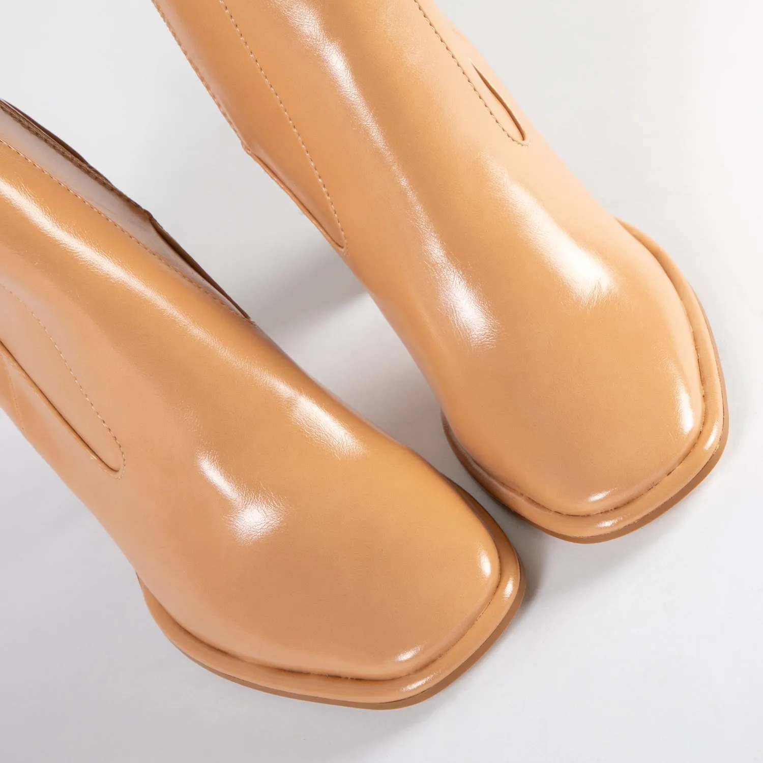 RAID Jennyl Block Heeled Ankle Boot in Sand