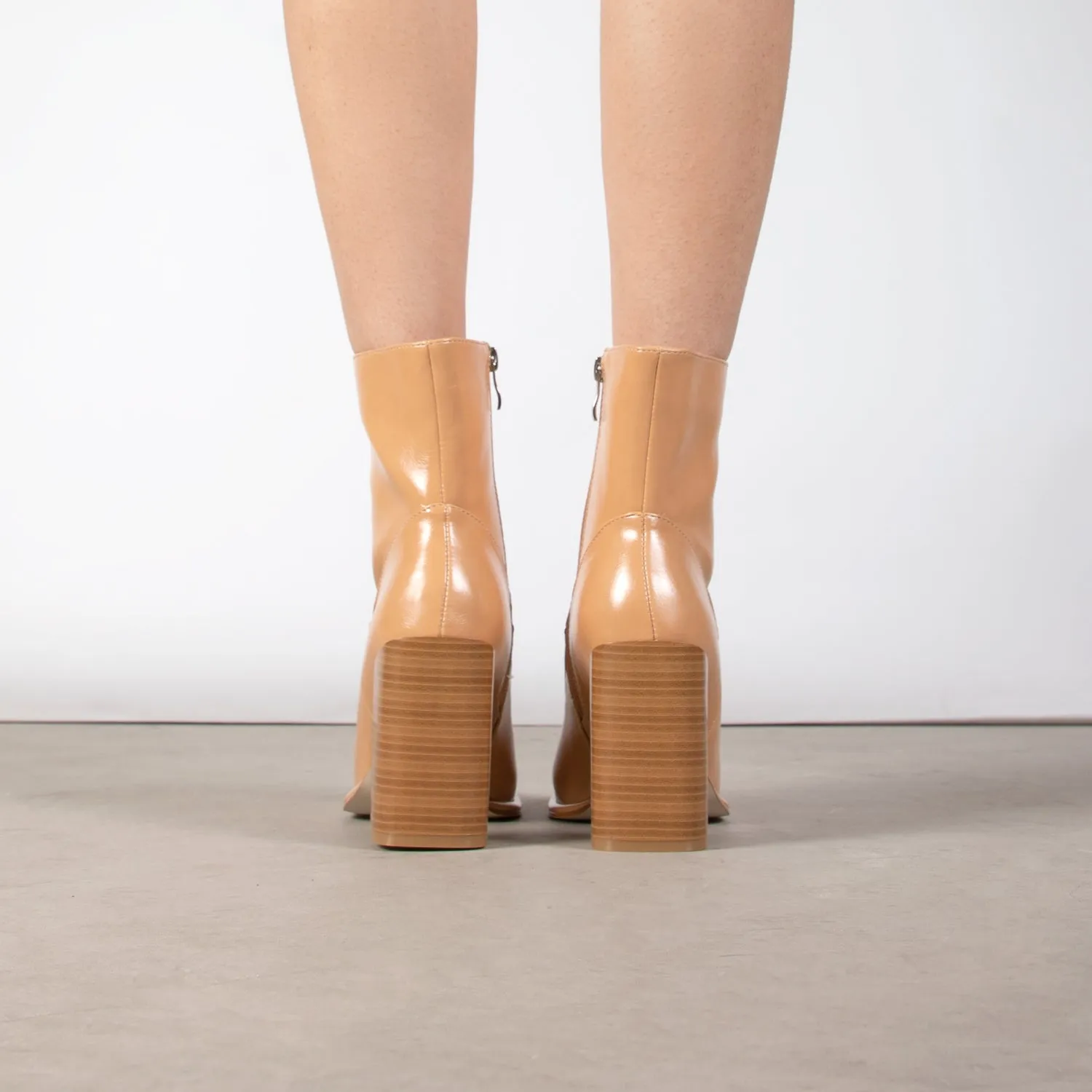 RAID Jennyl Block Heeled Ankle Boot in Sand