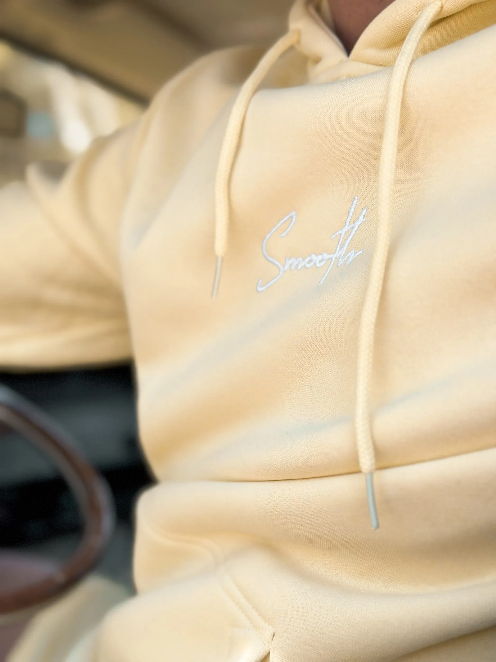 Soft Yellow Hoodie / Signature White Men