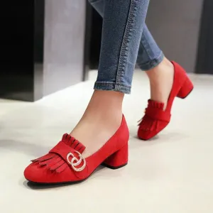 Tassel Chunky Heel Summer Heels