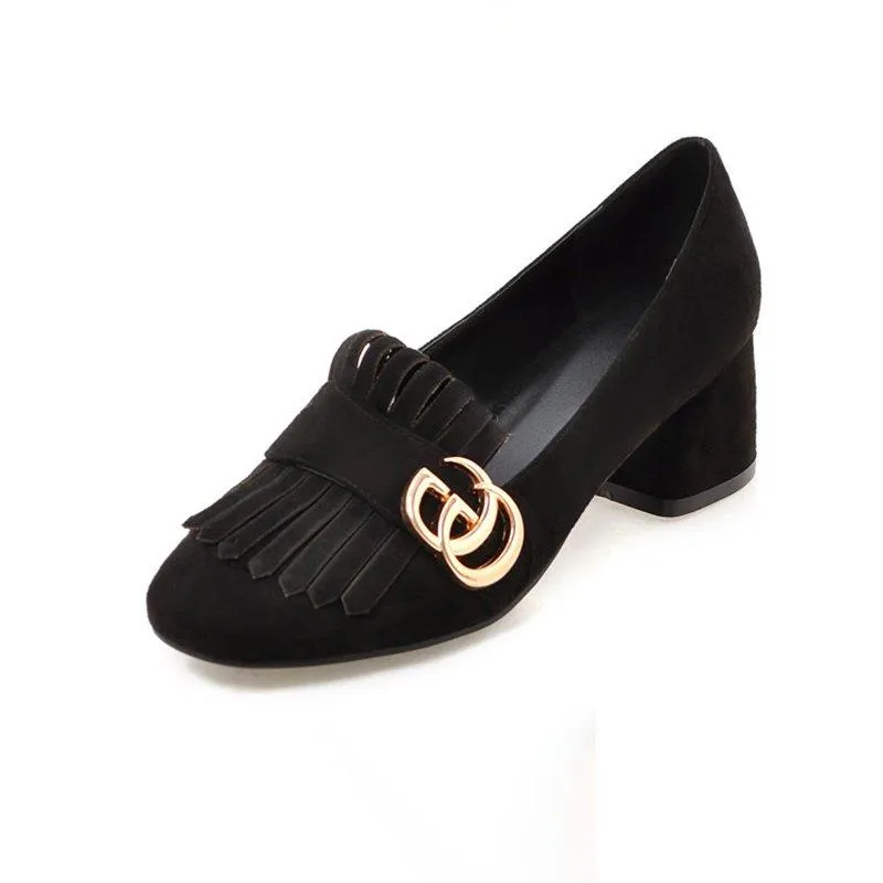 Tassel Chunky Heel Summer Heels
