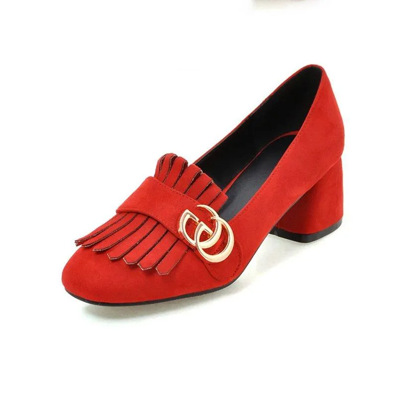 Tassel Chunky Heel Summer Heels