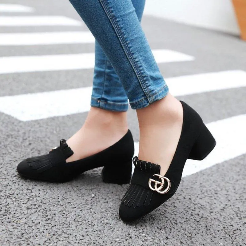 Tassel Chunky Heel Summer Heels