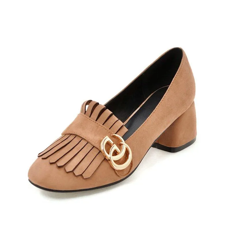 Tassel Chunky Heel Summer Heels