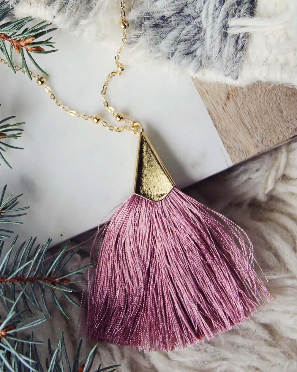 The Tassel Necklace in Pink