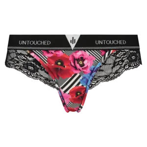 Trendy Flowers Thong met kant