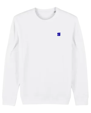 White Crew / S Logo Blue Embroidered Men