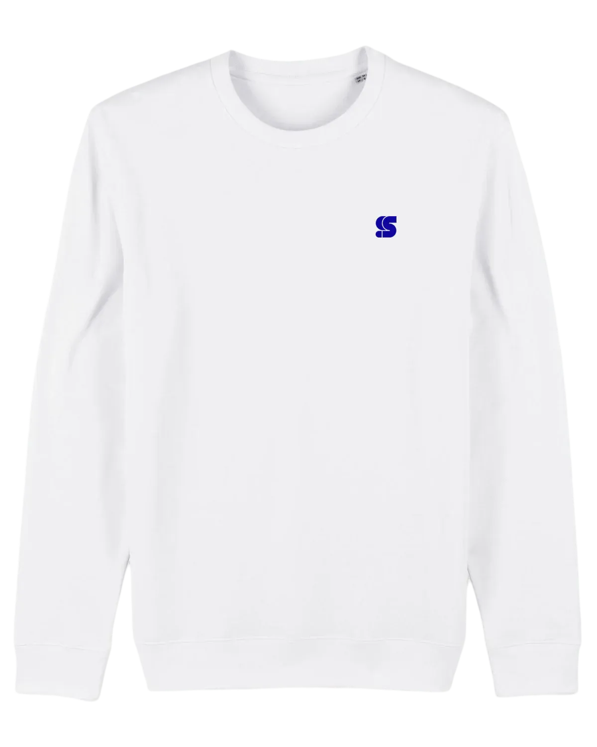 White Crew / S Logo Blue Embroidered Men