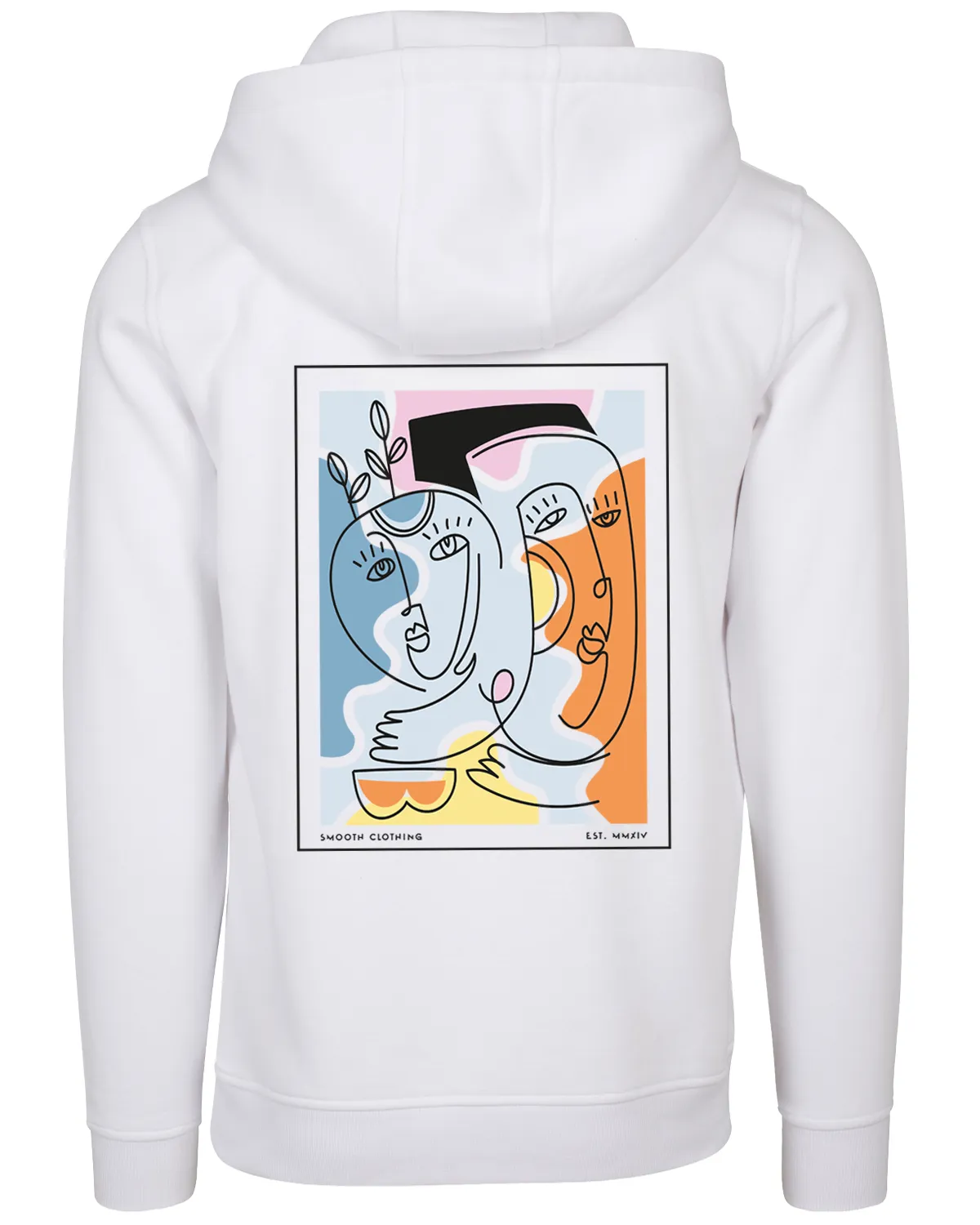 White Hoodie / Art Front Back Men