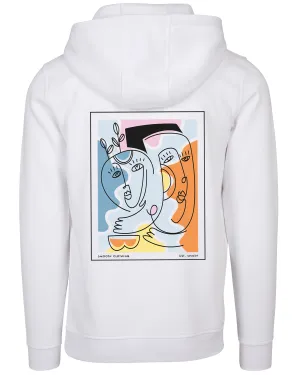 White Hoodie / Art Front Back Men