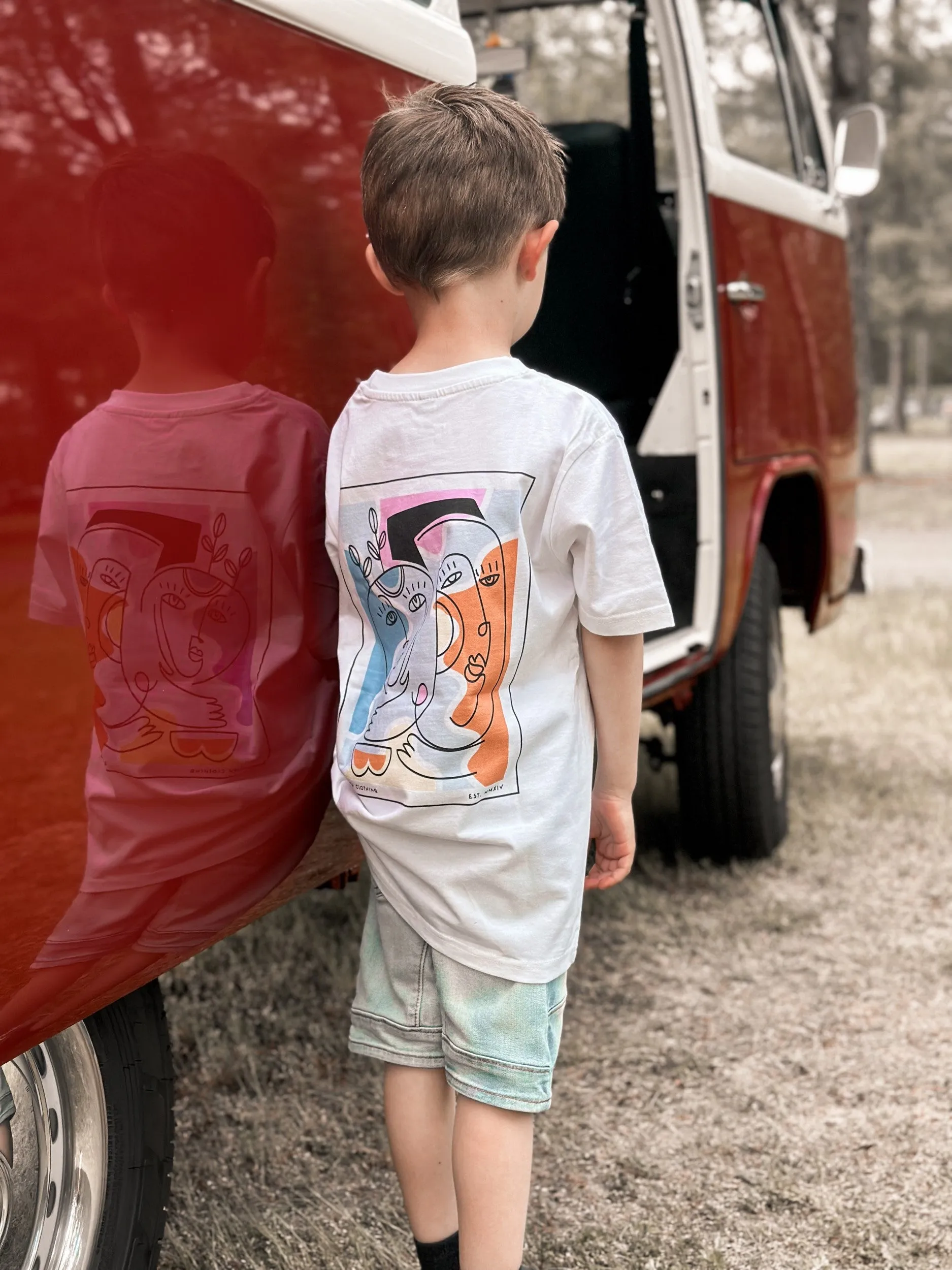 White Kids T / Art Front Back Boys
