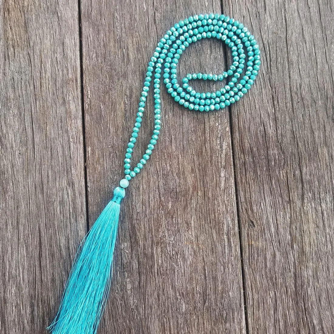 YGLINE Long Tassel Necklace Crystal Beaded Tassel Necklace for Women