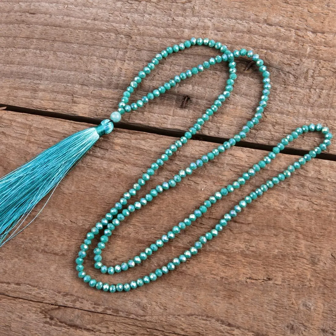 YGLINE Long Tassel Necklace Crystal Beaded Tassel Necklace for Women